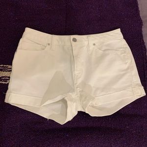 White denim shorts